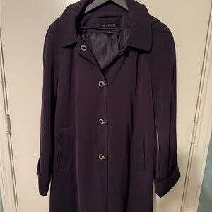 London Fog Women's Deep Purple Rain Trench Coat
